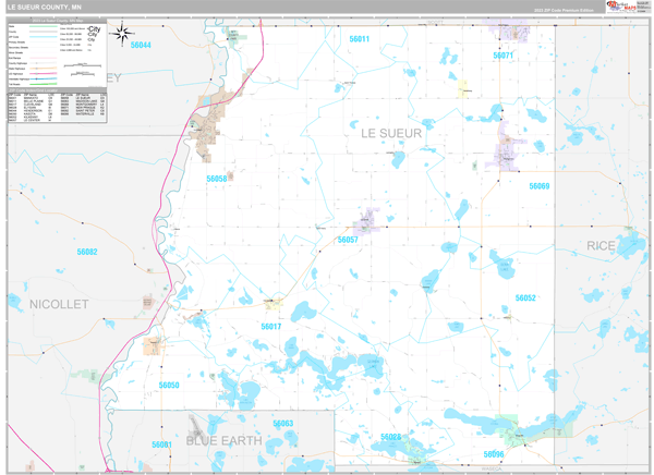 Le Sueur County, MN Wall Map Premium Style